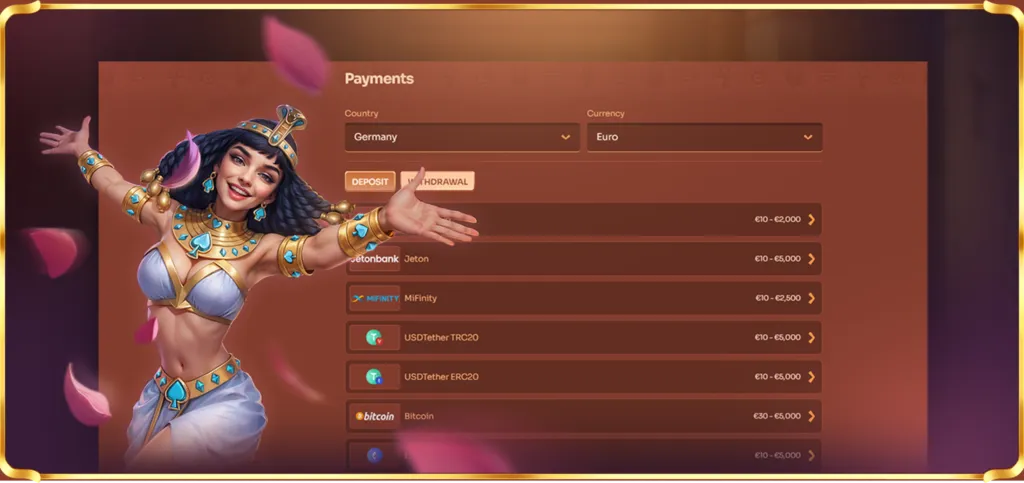 Cleobetra Casino payments